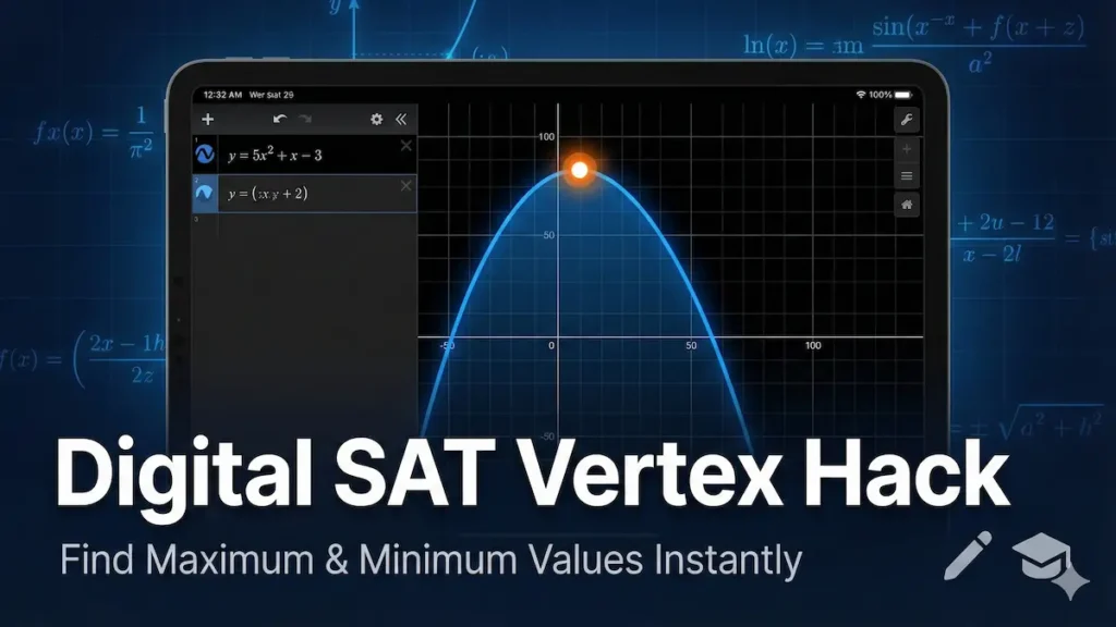 Digital SAT Vertex of a Parabola Desmos